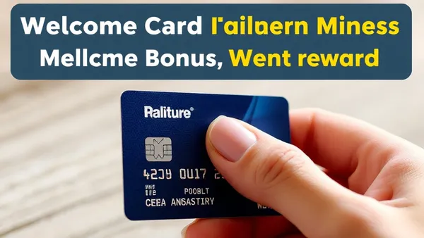Cartão de crédito premium com representação visual de pontos e milhas bônus de boas-vindas, celebrando welcome bonus em programa de fidelidade