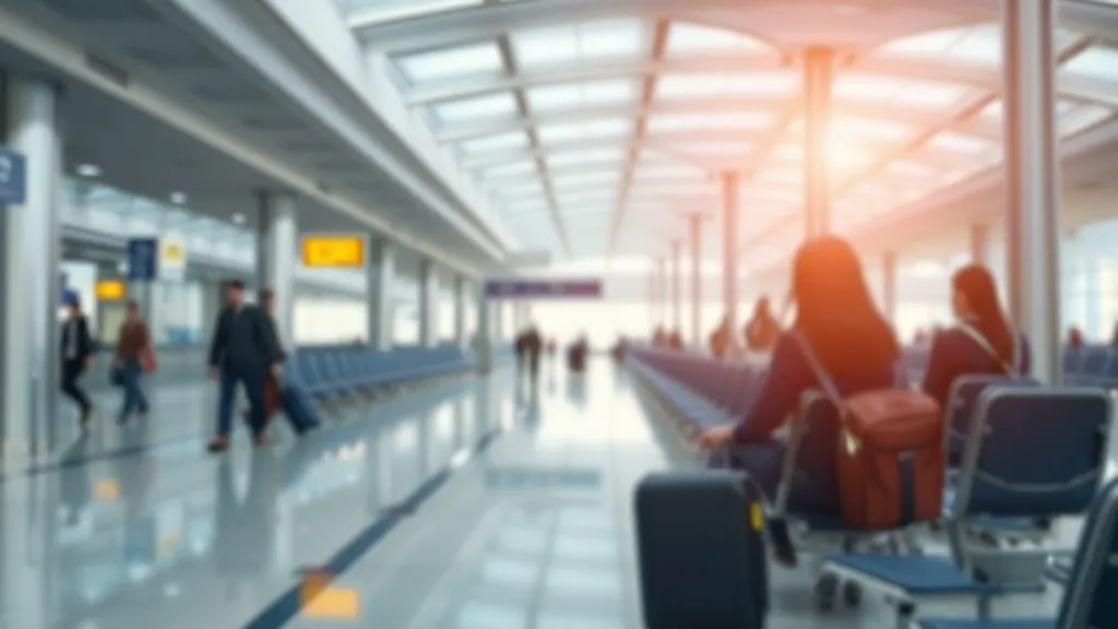 Passageiro consultando celular em saguão de aeroporto com passagem aérea na mão, expressão de dúvida sobre cancelamento