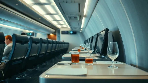 Lounge de aeroporto com passageiros de classe executiva aguardando embarque prioritário