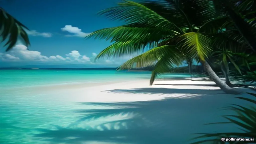 Praia tropical de areia branca e mar turquesa em resort do Caribe