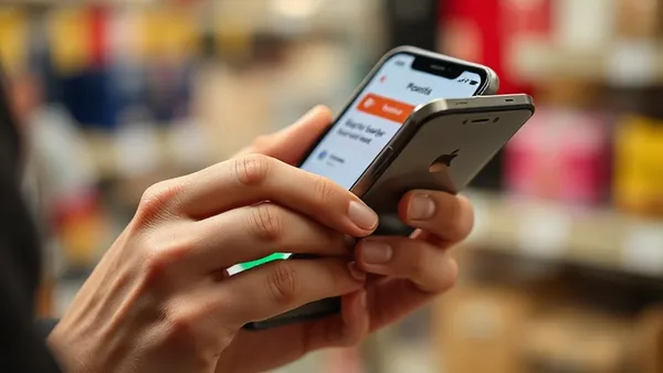 Pessoa segurando smartphone com app de pontos aberto, decidindo se aceita o bônus de transferência