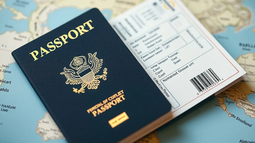 Passaporte e cartão de embarque sobre a mesa, representando redenção de milhas internacional